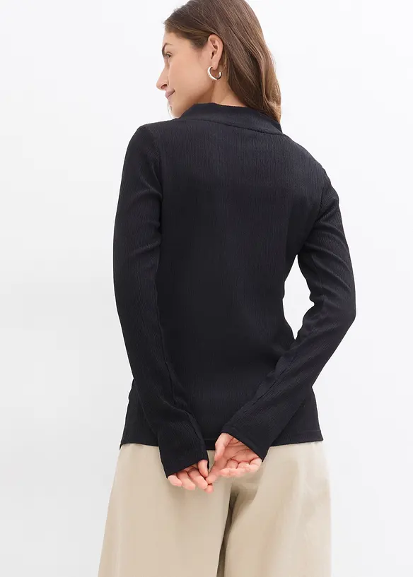 Longsleeve van crêpe, bonprix