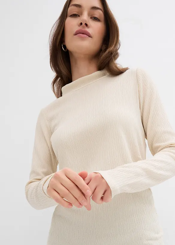 Longsleeve van crêpe, bonprix