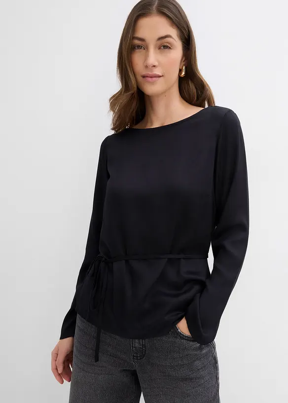 Blouse van soepelvallend satijn, bonprix