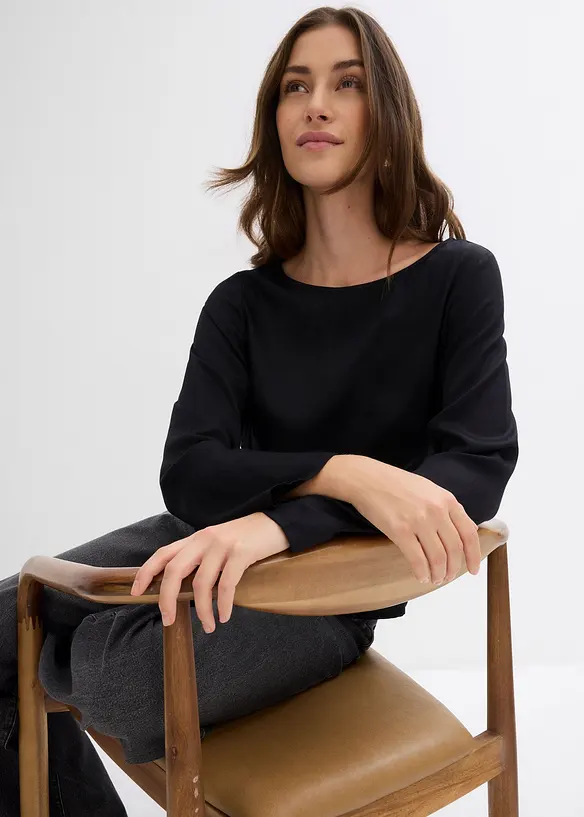 Blouse van soepelvallend satijn, bonprix