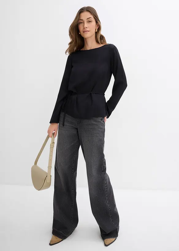 Blouse van soepelvallend satijn, bonprix