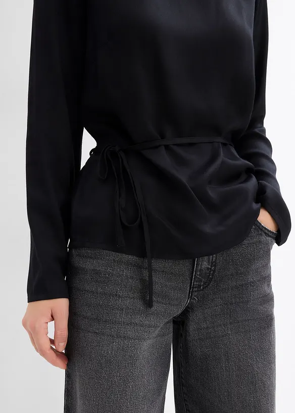 Blouse van soepelvallend satijn, bonprix