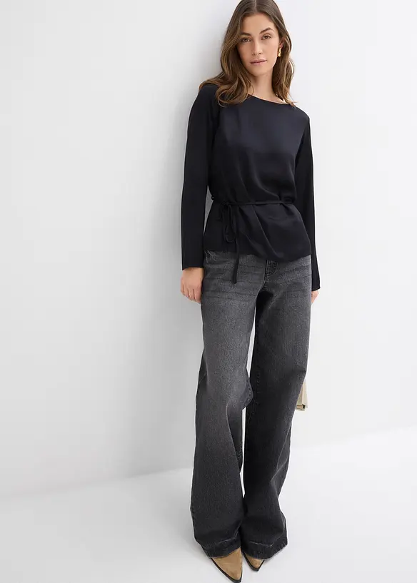 Blouse van soepelvallend satijn, bonprix