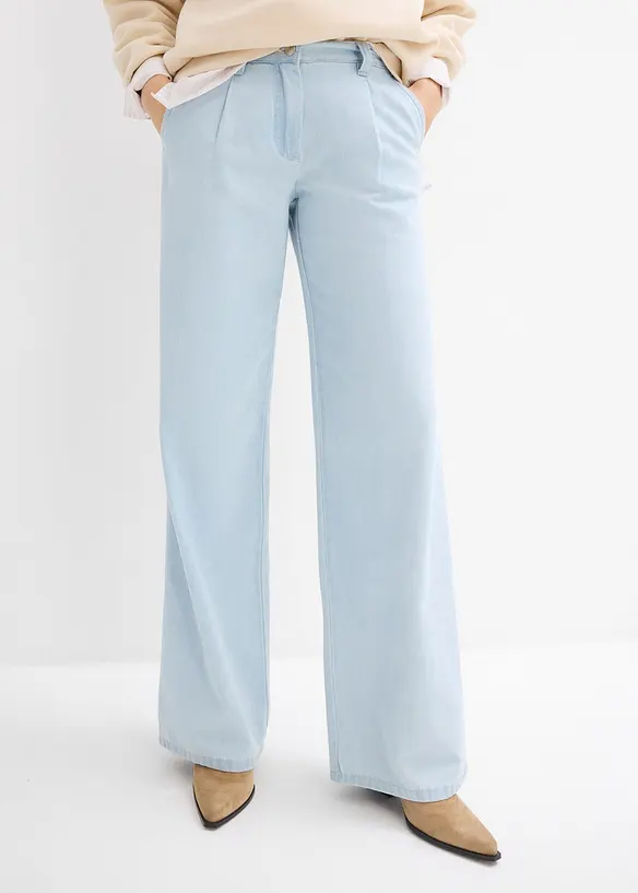 Jeans wide leg, mid waist, super soft, bonprix