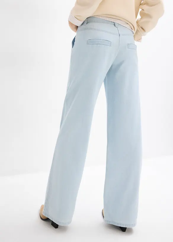 Jeans wide leg, mid waist, super soft, bonprix