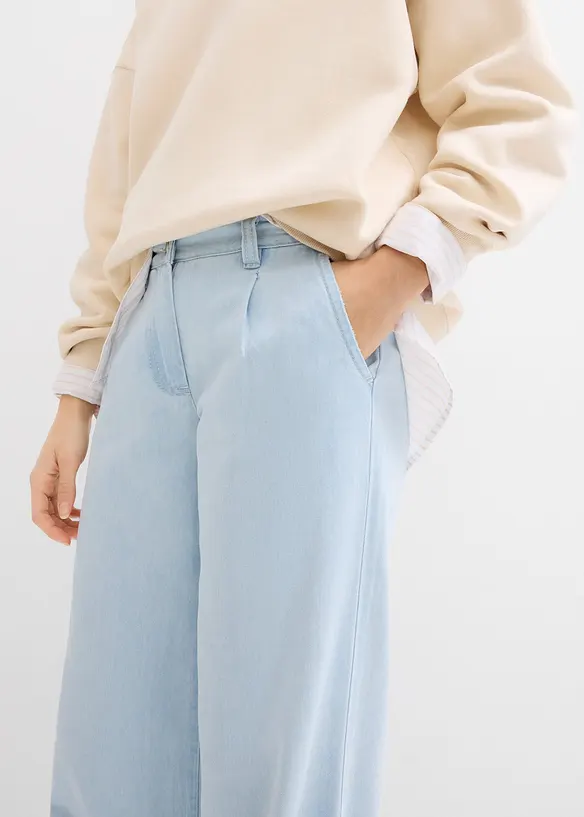 Jeans wide leg, mid waist, super soft, bonprix