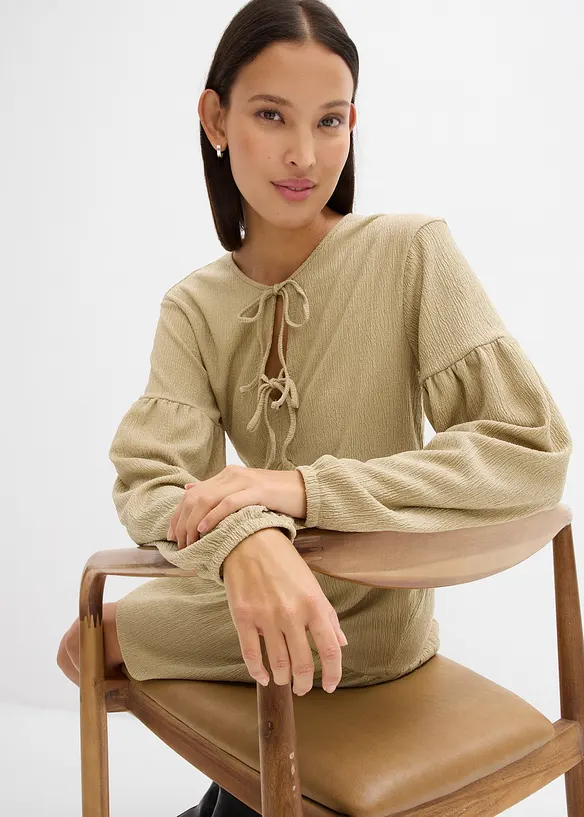 Crêpe shirtjurk, bonprix