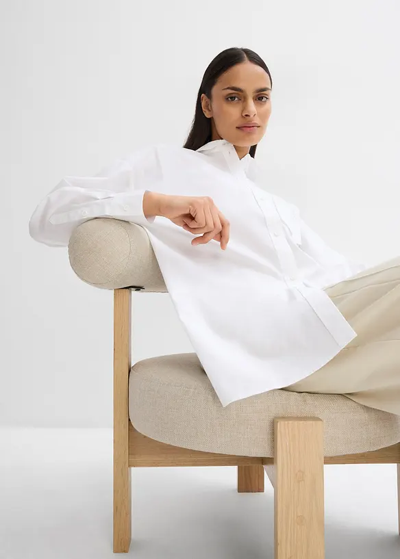 Lange blouse van katoen, bonprix