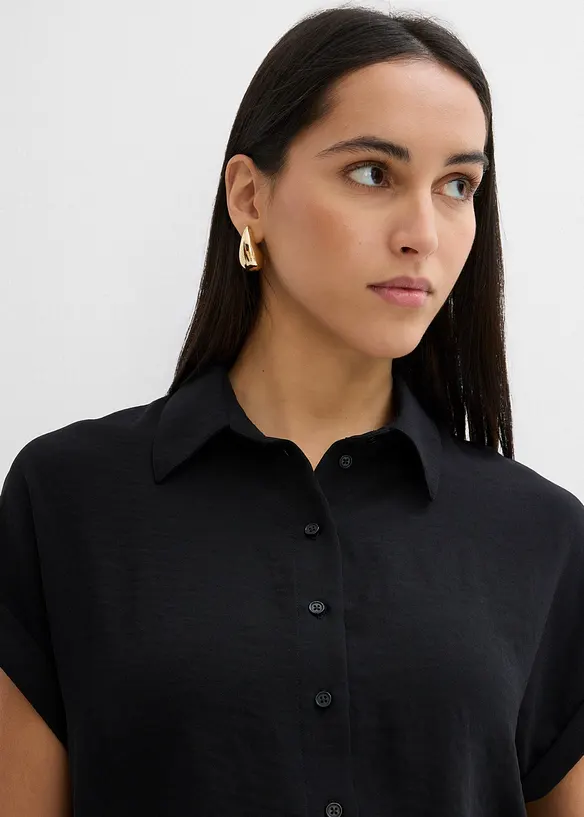 Oversized blouse van gestructureerde crêpe, bonprix