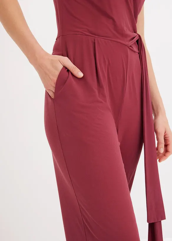 Jersey jumpsuit met knoopdetail, bonprix