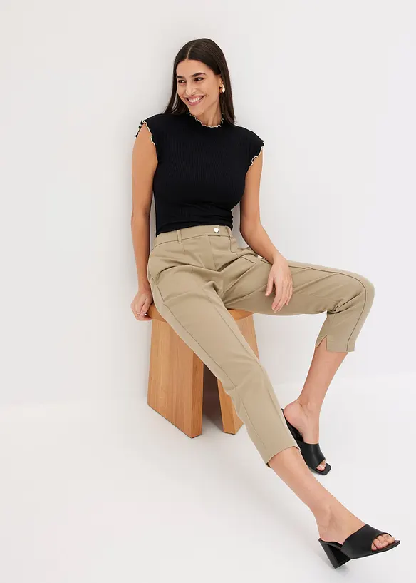 Geribd shirt met ruches, bonprix