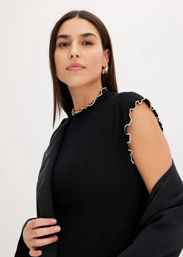 Geribd shirt met ruches, bonprix