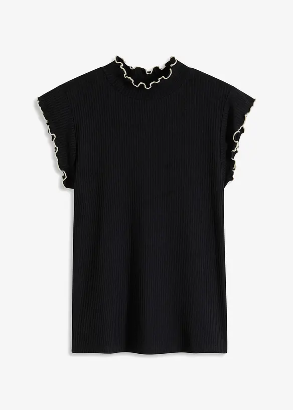 Geribd shirt met ruches, bonprix