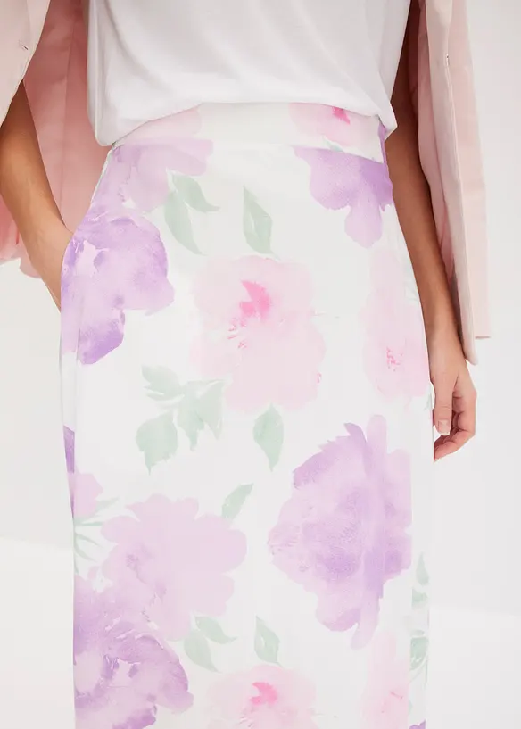 Gedessineerde maxi rok met comfortabele band, bonprix