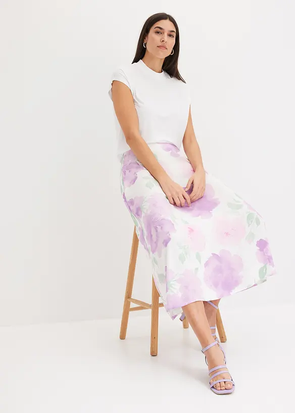 Gedessineerde maxi rok met comfortabele band, bonprix