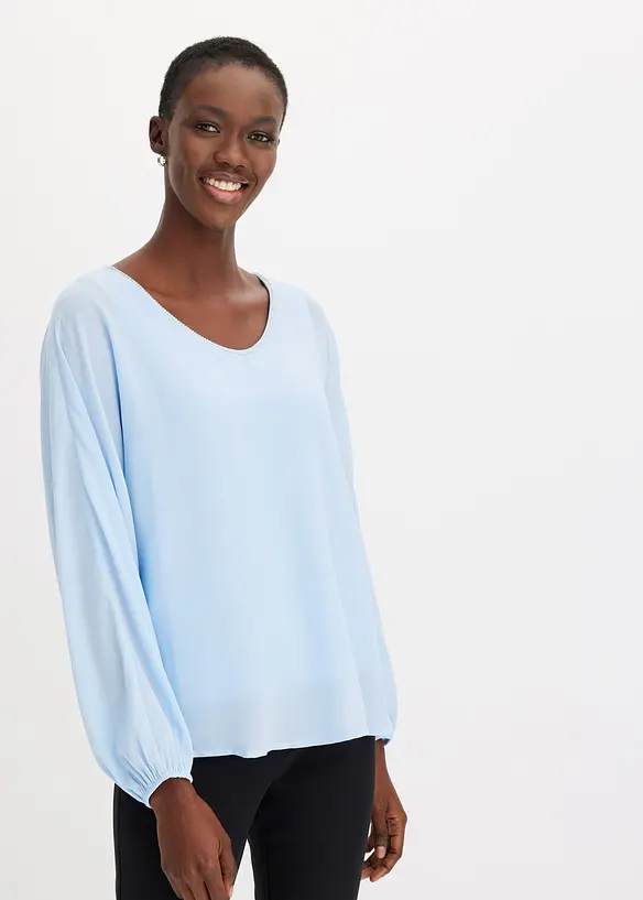 Chiffon tuniek met strass, bonprix