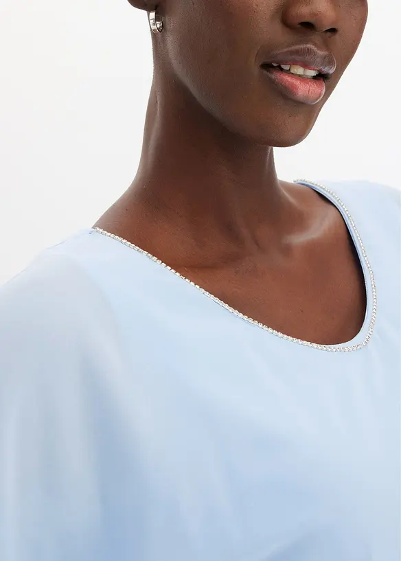 Chiffon tuniek met strass, bonprix