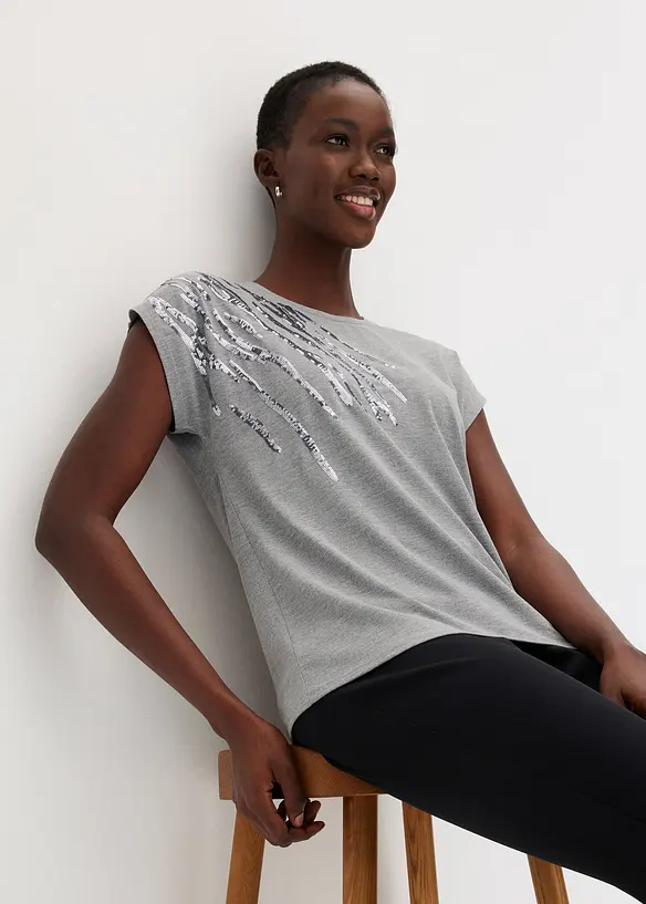 Shirt met pailletten, bonprix