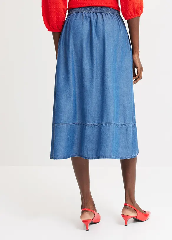 Midirok van lyocell met elastisch tailleband, bonprix