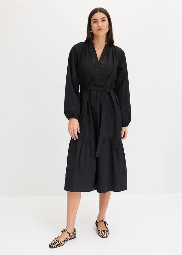 Midi jurk met crocket, bonprix