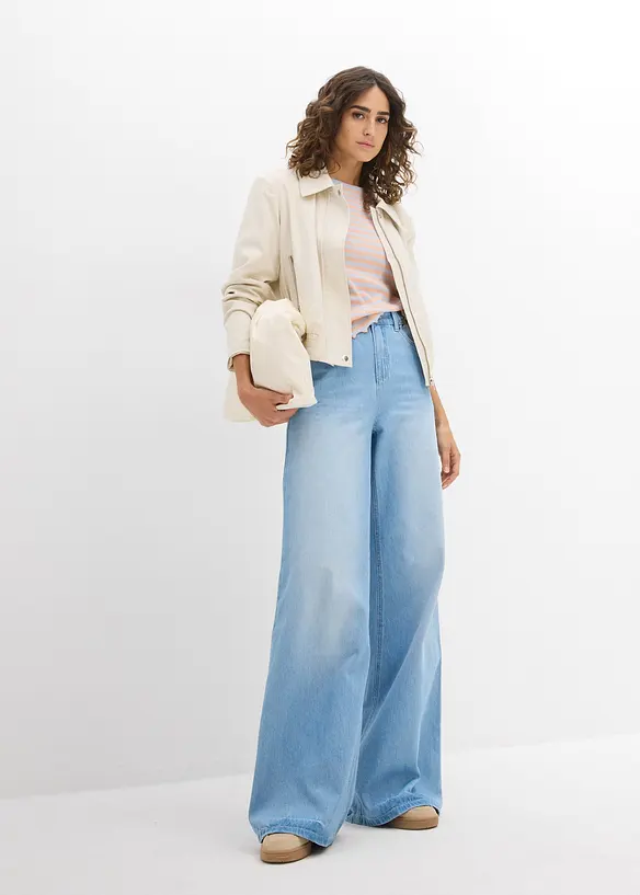 Geribd shirt shirt met korte mouwen, bonprix