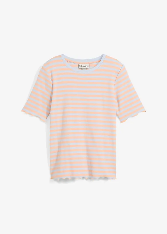 Geribd shirt shirt met korte mouwen, bonprix