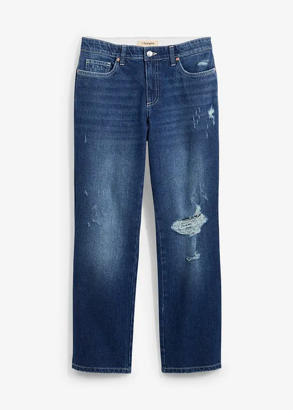 Straight jeans, mid waist, cropped, bonprix