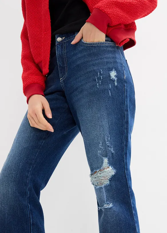 Straight jeans, mid waist, cropped, bonprix