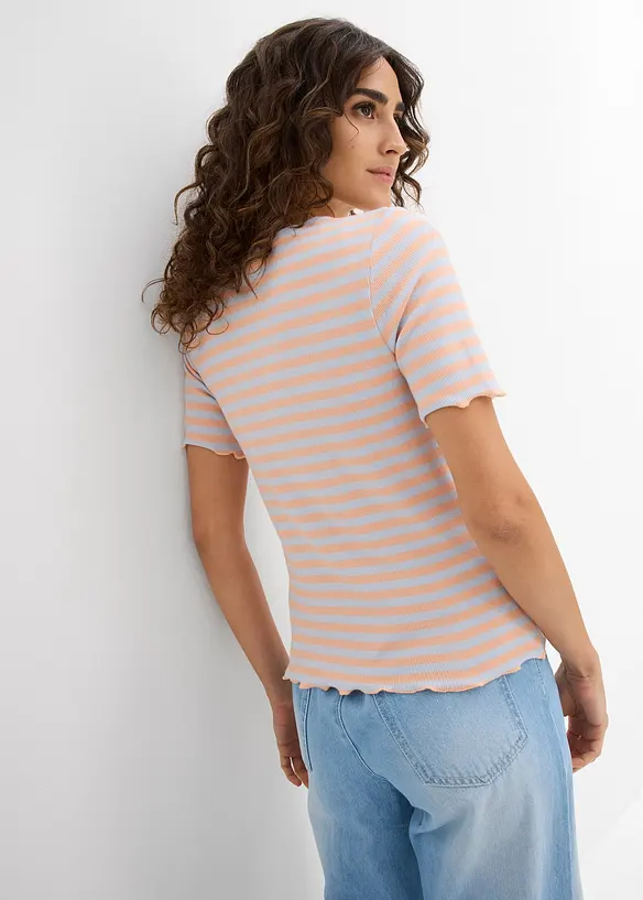 Geribd shirt shirt met korte mouwen, bonprix