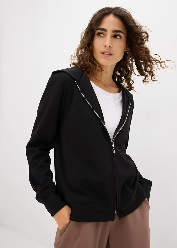 Sweatvest scuba met lange mouwen, bonprix