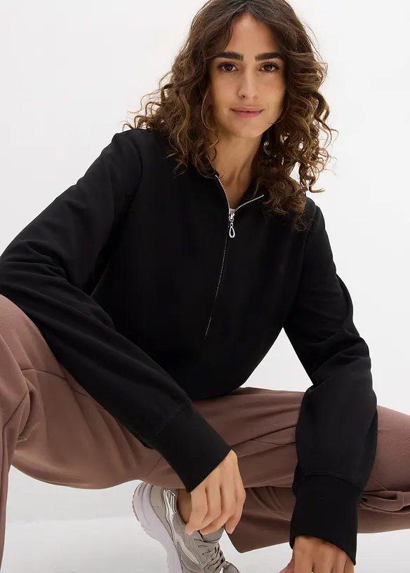Sweatvest scuba met lange mouwen, bonprix