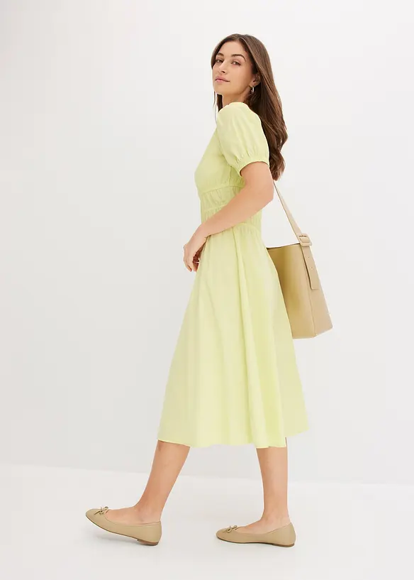 Midi jurk met elastische taille, bonprix