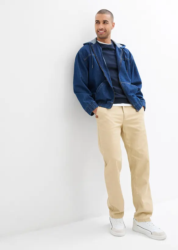 Relaxed fit chino van puur katoen, straight, bonprix