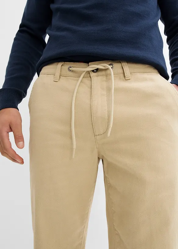Relaxed fit chino van puur katoen, straight, bonprix