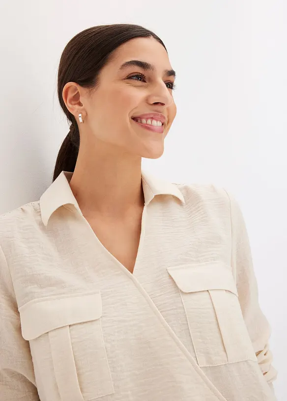 Overhemdblouse met wikkeleffect, bonprix