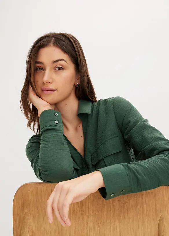 Overhemdblouse met wikkeleffect, bonprix