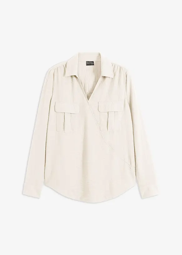 Overhemdblouse met wikkeleffect, bonprix