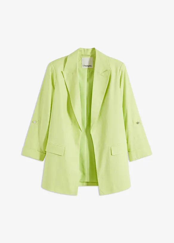 Linnen blazer met gerimpelde mouwen, bonprix