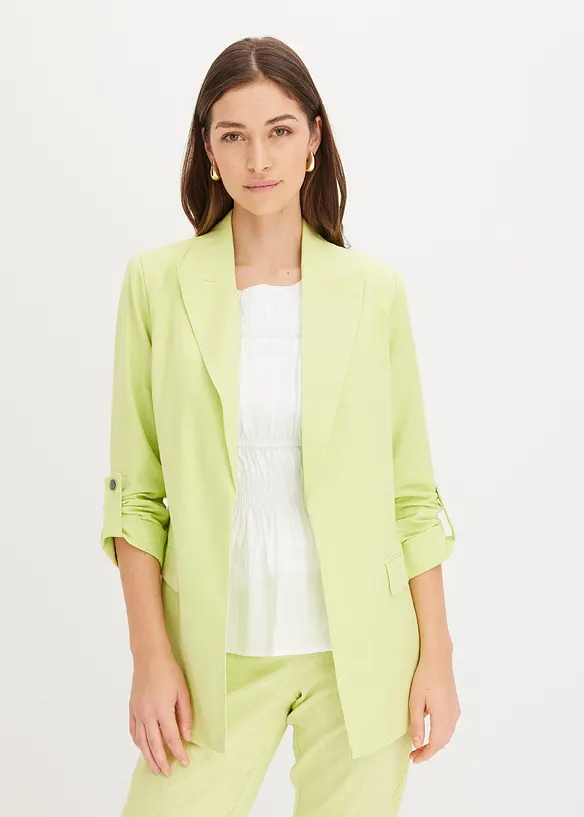 Linnen blazer met gerimpelde mouwen, bonprix