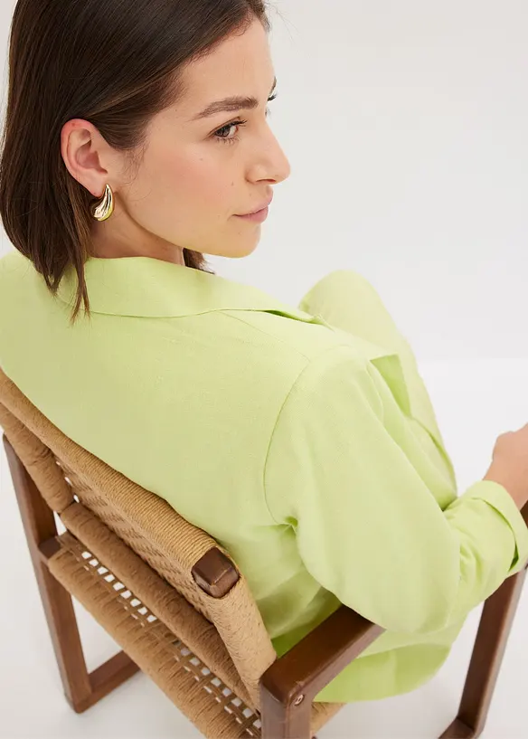 Linnen blazer met gerimpelde mouwen, bonprix