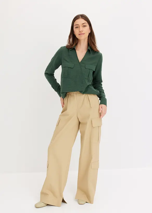 Overhemdblouse met wikkeleffect, bonprix