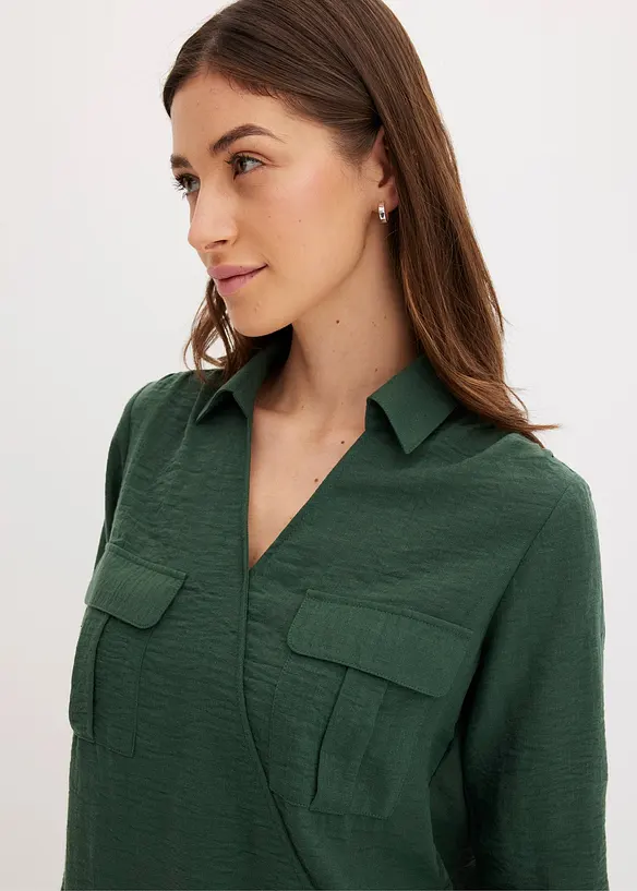 Overhemdblouse met wikkeleffect, bonprix