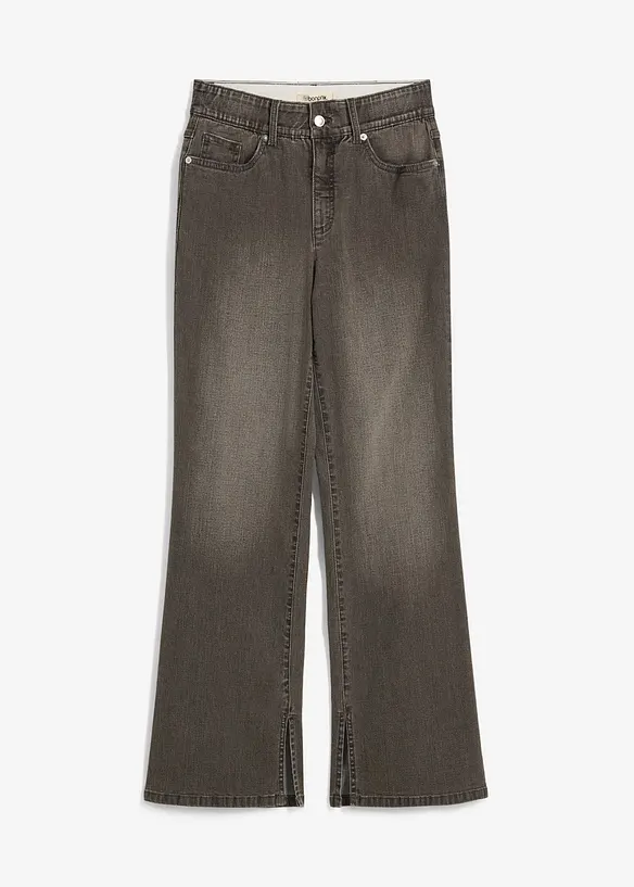 Straight jeans, high waist, split, bonprix