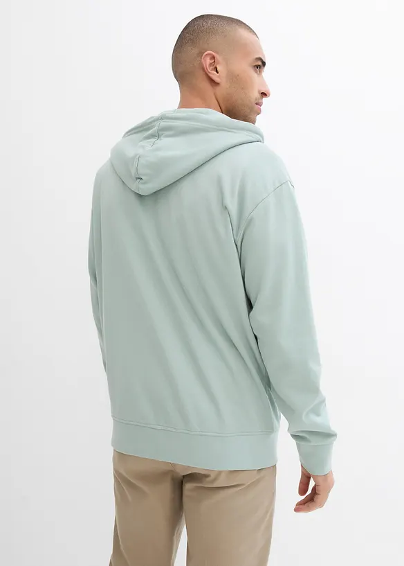 Sweatjack met capuchon van puur biologisch katoen, loose fit, bonprix