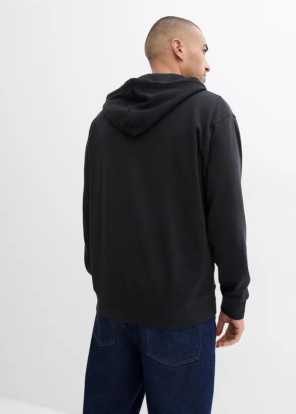 Sweatjack met capuchon van puur biologisch katoen, loose fit, bonprix