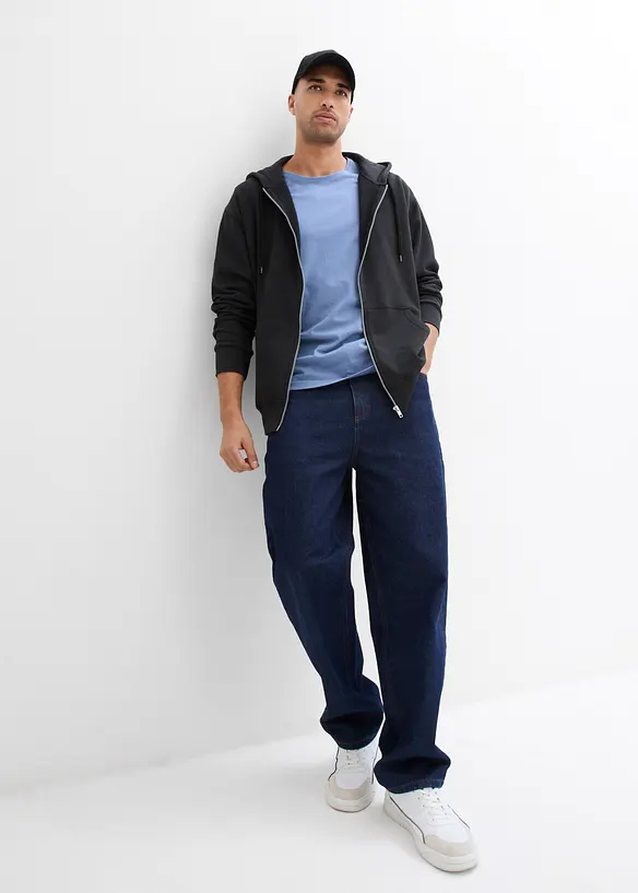 Sweatjack met capuchon van puur biologisch katoen, loose fit, bonprix