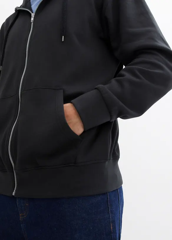 Sweatjack met capuchon van puur biologisch katoen, loose fit, bonprix