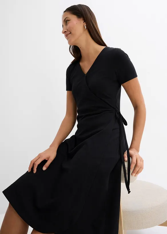 Jersey jurk met wikkeldetail, bonprix