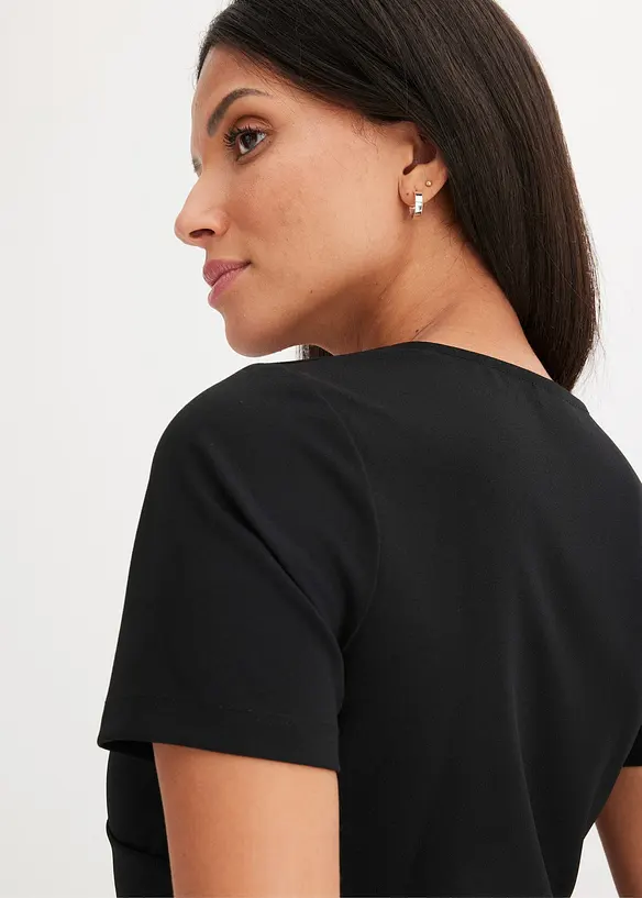 Cropped shirt met glitter strikjes, bonprix