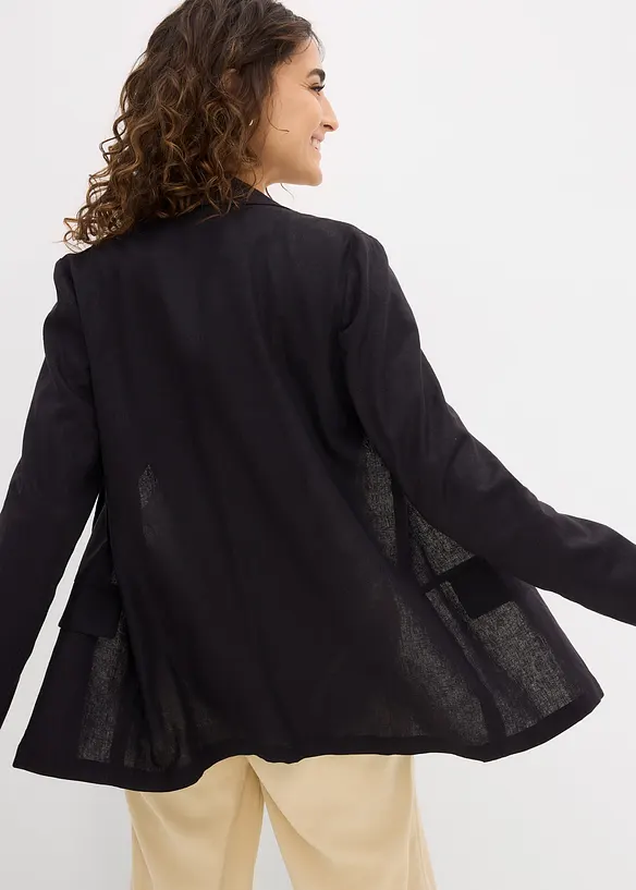 Wijde blazer in een mix van linnen en viscose, bonprix